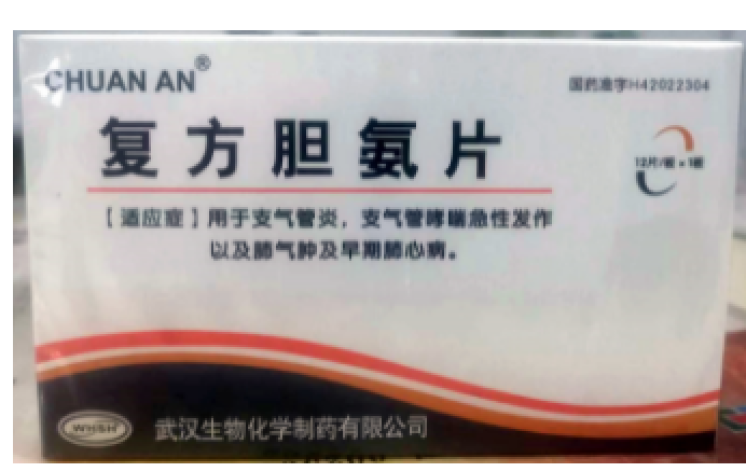 复方胆氨片(武汉生物)包装主图