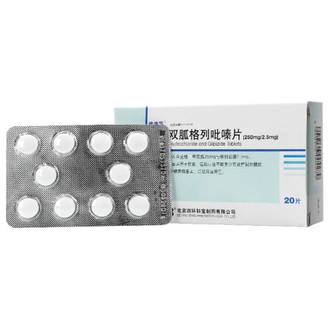二甲双胍格列吡嗪片(维唐平)包装侧面图2