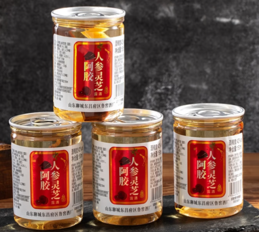 阿胶人参灵芝酒(鲁窖)包装侧面图2